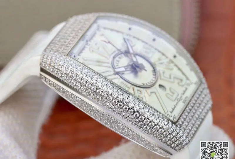 Franck Muller Vanguard V45.SC.DT.D.NBR.CD.5N.NR 1:1 Best Edition Replica Watch Swiss ETA2824 Silver Dial